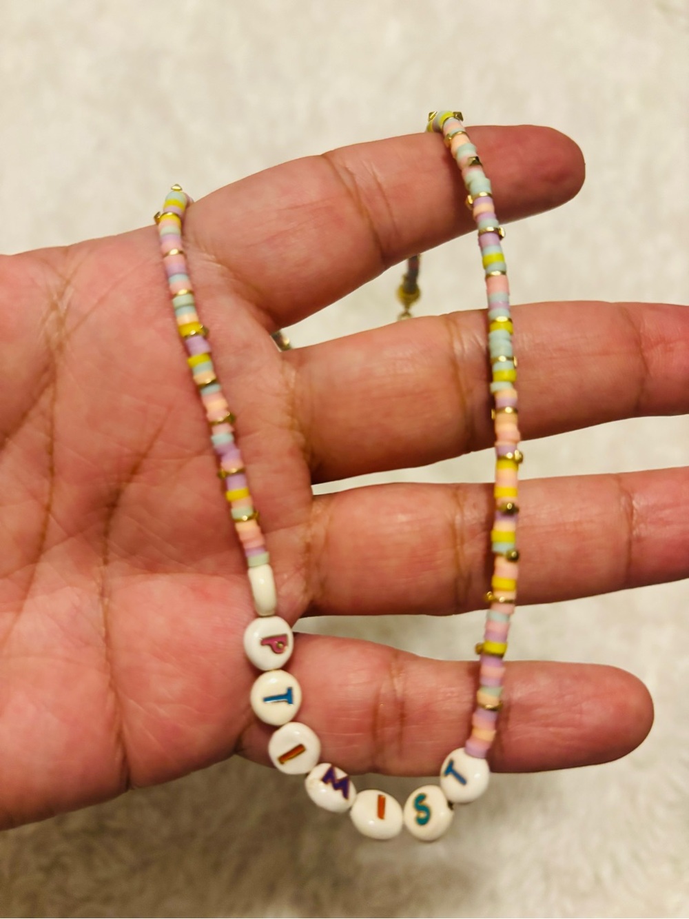 Kendra Scott Pastel Multicolor Beaded Necklace with Letter Beads